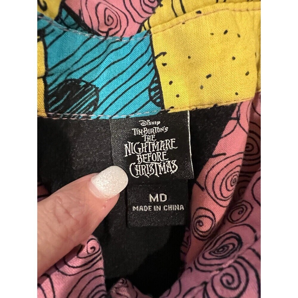 Hot topic Disney The Nightmare Before Christmas Sally Woven Button-Up Top Medium - Picture 5 of 7